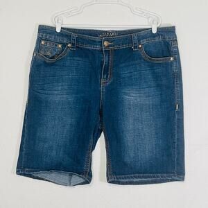 SEVEN 7 Denim Jeans Shorts Womens Plus 22W Stretchy Blue Faded Pockets